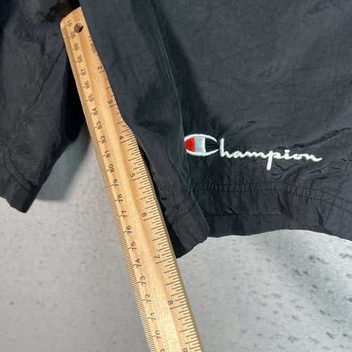 Champion Script Logo Shorts Youth Medium Black Athletic Zip Pocket Kids - Picture 4 of 9