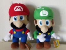 Nintendo Super Mario Plush Lot Of 2 Mario and Luigi 12" 2010 w/ suction cups NWT