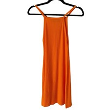 Reformation Bright Orange Ribbed Tank Tencel Mini Dress Women’s Size XS