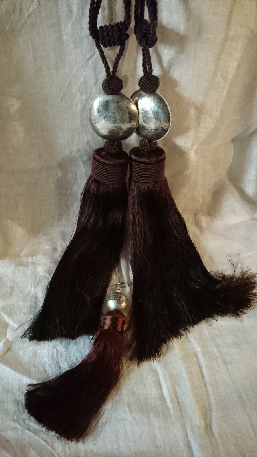 Embrase rideau n° 4 paire de cordelettes chocolat avec clé de porte décorative pour fenêtre