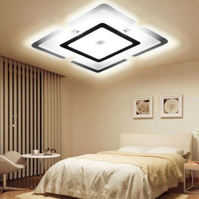 LED Deckenlampe ultraflach Wohnzimmer Panel Deckenleuchte Flur Slim weiß silber LED Deckenlampe ultraflach Wohnzimmer Panel Deckenleuchte Flur Slim weiß silber