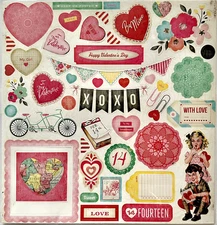 (2) Crate Paper "Fourteen"  12 x 12 Sheets Die-Cuts  (2 Sheets) 90 Die-Cuts