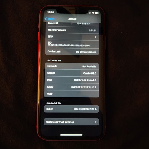 Apple iPhone 11 – 128GB – (PRODUCT) RED - Unlocked - A2111 (MWLG2LL/A) w/ Box - Picture 11 of 11
