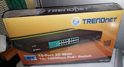 Trendnet TPE-T160 16port 30W 10/100Mbps PoE + switch neu