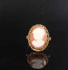 585/ 14kt Gold Ring,Kamee,Gemme, mit Muster, Gr. 57, guter Zustand.