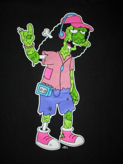 OTTO FOREMAN ZOMBIE T SHIRT Bus Driver Simpsons Heavy Metal NEFF 