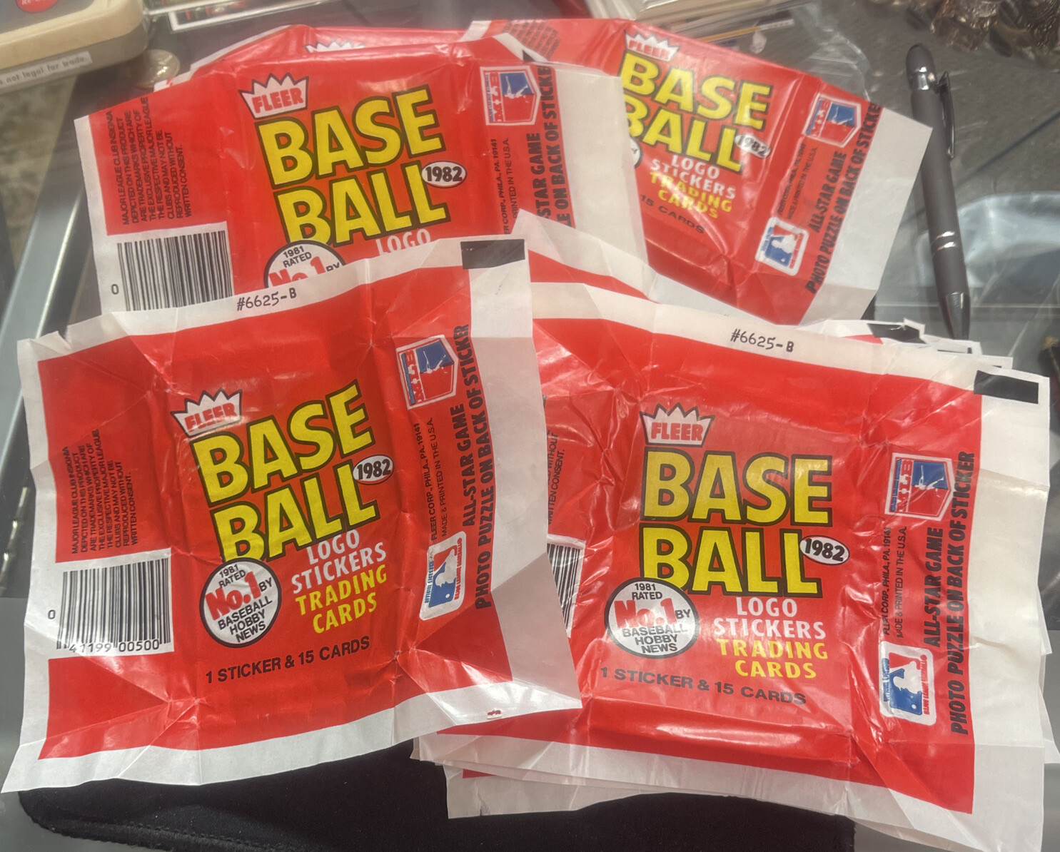 Lot Of 16 1982 Fleer Baseball Card Wax Pack Wrappers ENN Cards And ...