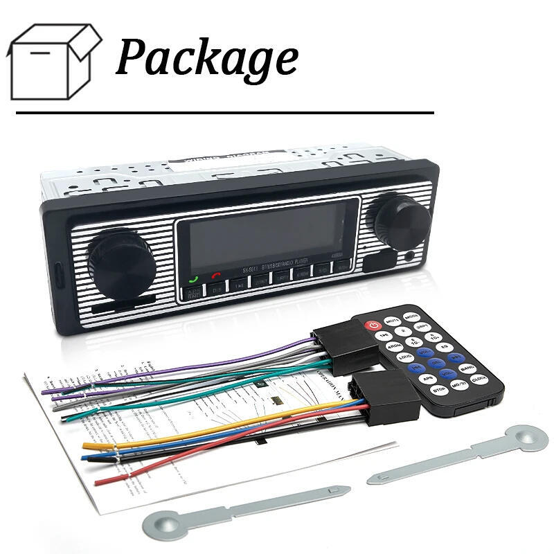 Bluetooth Car Vintage FM Radio MP3 Player USB Classic Stereo Audio Receiver AUX