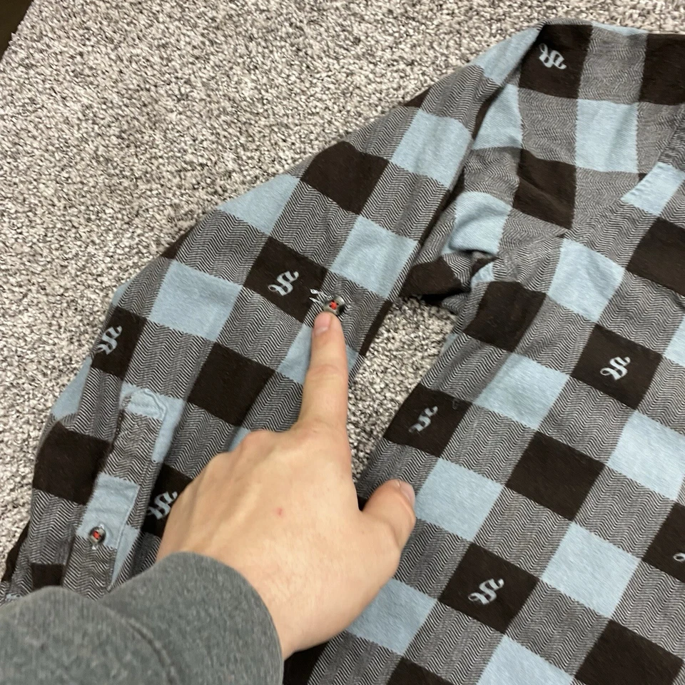 Magellan x Shiner Shirt Mens M Button Up Flannel Plaid Roll Tab Beer Outdoor - Image 3 of 4