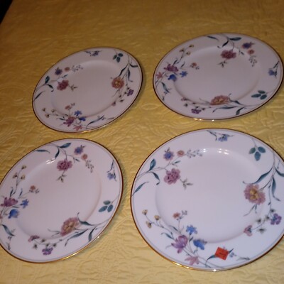 Set 4 VTG Dinner Plates  MIKASA FINE IVORY LANOI CARNATION GARDEN Japan 11''
