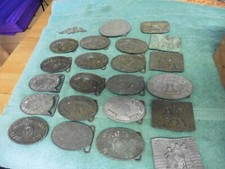 vintage 22 belt buckles bicentennial 1776 1976 spelter and or lead eagles milita