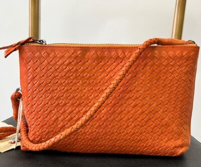 Dragon Diffusion Leather 22SS Mesh Shoulder Bag - Model 8059, Orange Neu