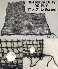 L-Screen X-Heavy-Duty Replacement Net 7' x 7' #60 90-Ply Batting Pitcher