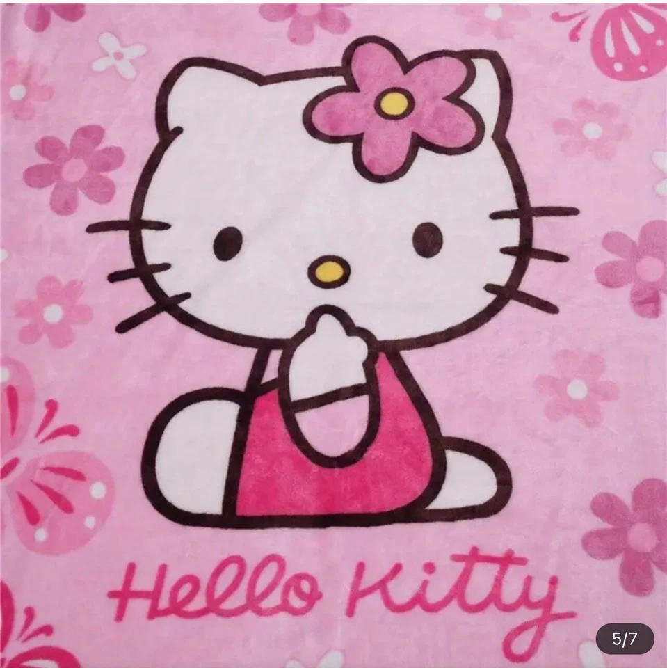 Manta Sanrio Hello Kitty rosa suave polar franela felpa tiro Foto 4 de 4