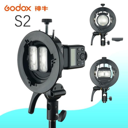 Godox V1C TTL 1/8000s HSS Round Head Speedlite Flash+S2 Bracket+Xpro-c For Canon - Picture 12 of 12