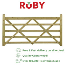 Planed Wooden Field or Entrance Gate Ruby Smooth Finish Timber Farm Gate