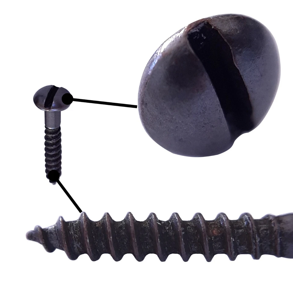 10x Tornillos Bronce Antiguos para Madera Vintage M3 x 20mm Acero Cabeza Redonda Muebles  Foto 2 de 3