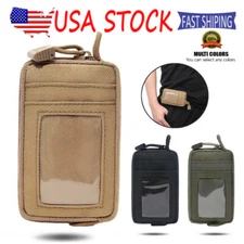 Wallet Credit Card Holder Men Zipper Coin Pocket Tactical Molle Waist Pack Pouch