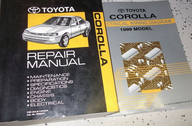 1999 Toyota Corolla Service Repair Shop Manual Set W