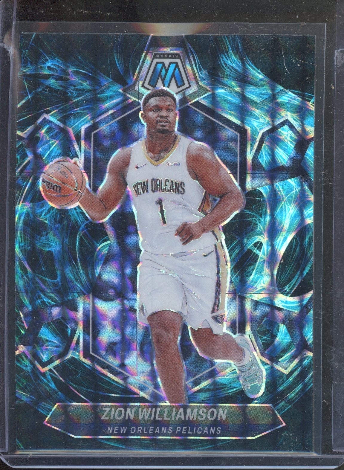 2023-24 Panini Mosaic ZION WILLIAMSON #32 Genesis Prizm SSP Pelicans