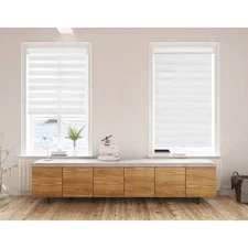 1pc 34"x72" Light Filtering Cordless Zebra Window Shade with Valance White -