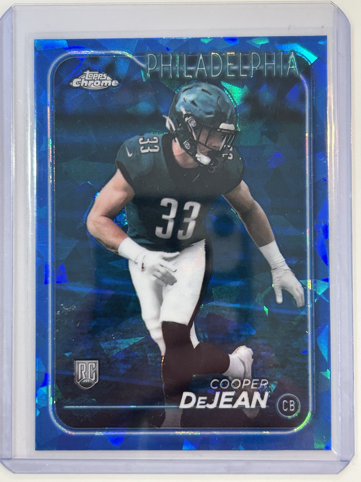 Cooper DeJean 2024 Topps Chrome SAPPHIRE RC Base Rookie #232 Eagles