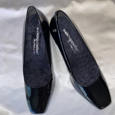 Walking Cradles Women's Sz 8 Wide Meredith Shoes Black Patent Leather Comfort