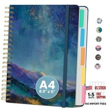 Large Spiral Notebook for Work, 8.5" x 11" Journal for Women, D-Starlit Peaks