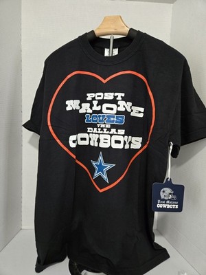 Post Malone + Dallas Cowboys Love Post Tee Black T Shirt Size Medium Football M