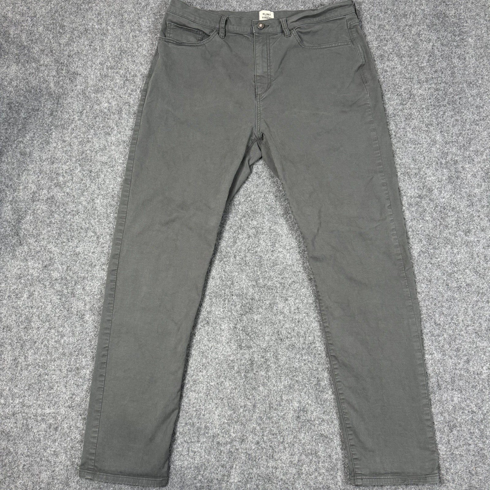 👖 Flint and Tinder 365 Pant Tapered Fit Men's 36x32 Charcoal Grey Chino 💎