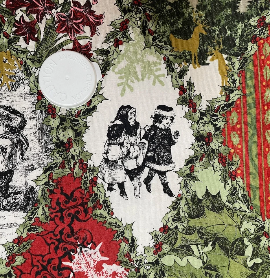 Tela Wintergraphix III, verde y rojo, tela Jason Yenter en el principio por comprar Foto 3 de 4