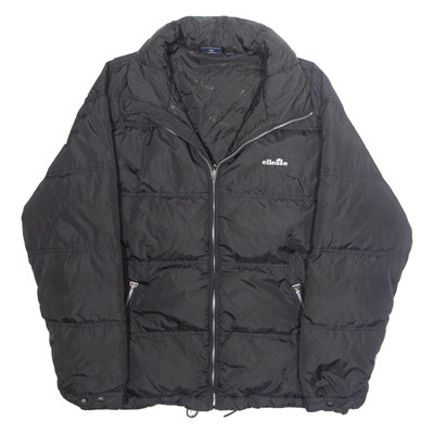 ELLESSE Herren Daunen Puffer Mantel Schwarz S