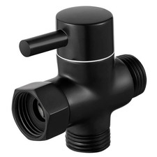 3-Way G1/2 Shower Diverter in Matte Black Solid Brass for Easy Flow Control