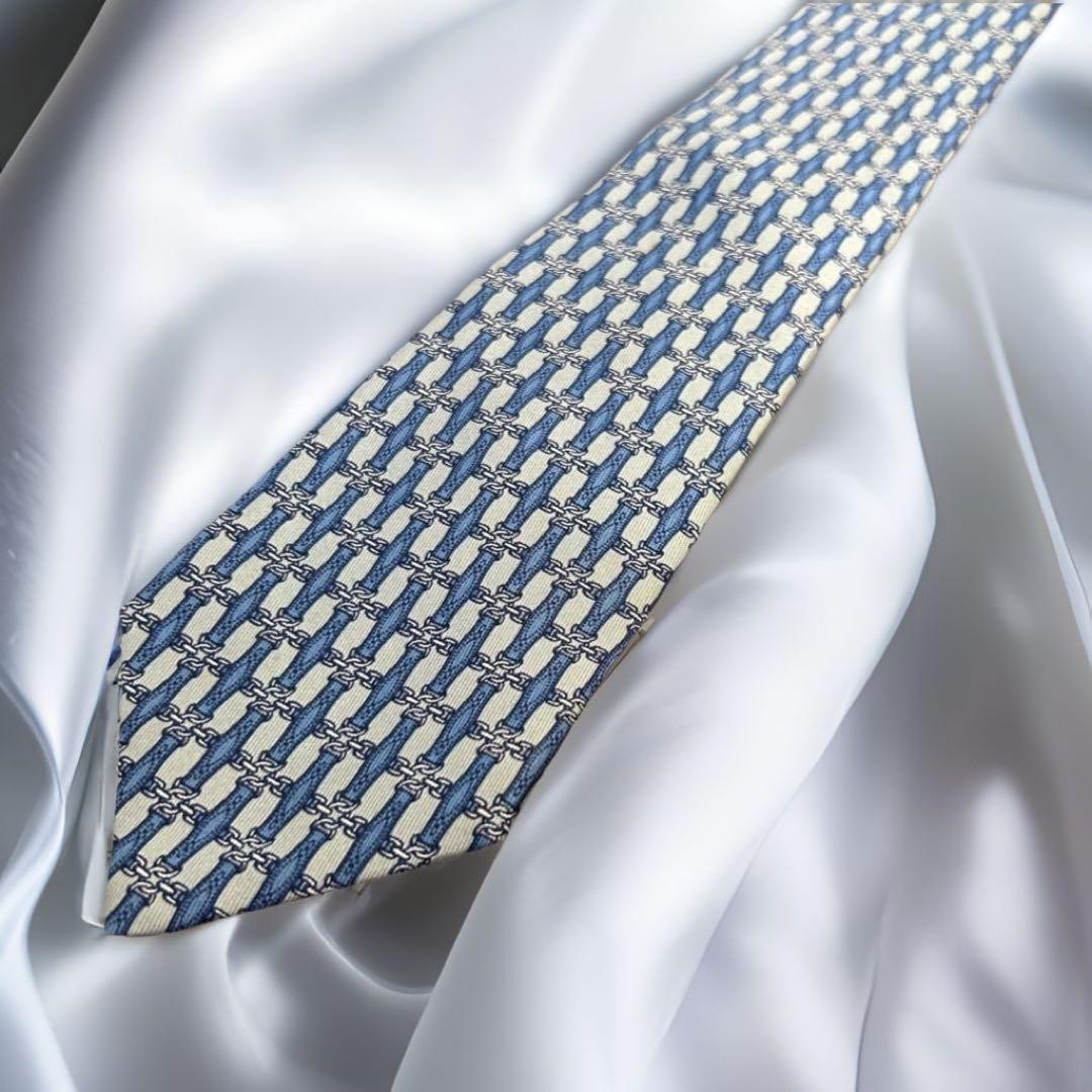 HERMES Tie Equestrian Allover Pattern - image 1