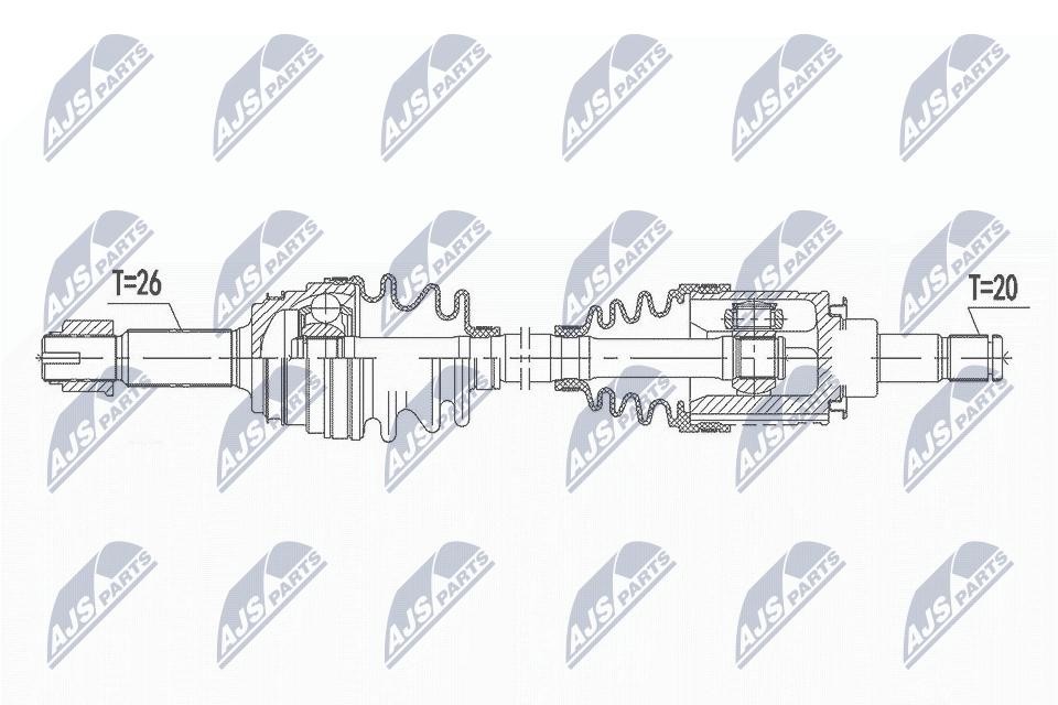 NTY Drive Shaft NPW-TY-141 for Toyota Differential 20, Wheel 26 68x67 813mm