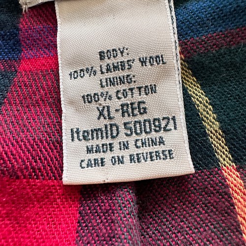 LL Bean Lambs Wool Sweater Mens XL Red Full Zip Flannel Lined Jacket Heavy - Picture 9 of 9