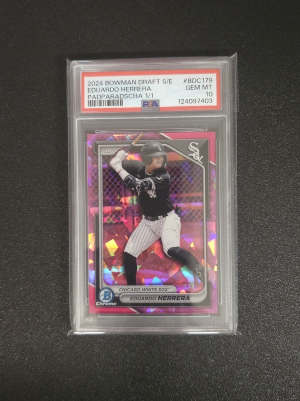 2024 Bowman Chrome Draft Sapphire Eduardo Herrera 1/1 Padparadscha PSA 10
