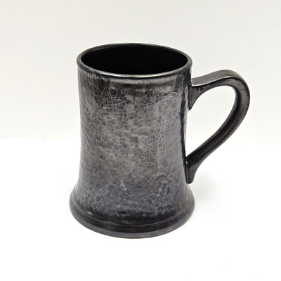 Vintage Midwinter England Pottery Stein Mug Iridized Charcoal Black Glaze
