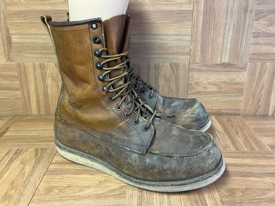RARE  Sz 13 E - Red Wing Tall Moc Toe Heritage Boots Made in USA Brown Leather