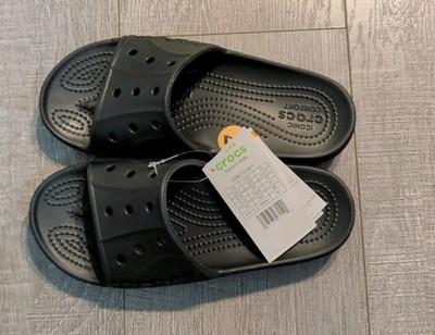 Crocs Baya II Slide Iconic Comfort Black 208215-001 slides mens Sz 5 womens sz 7