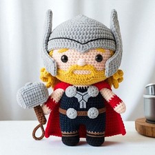Handmade Superhero Style Crochet Doll, Amigurumi Plush Figure