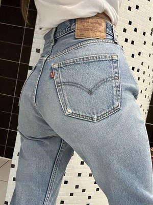 Levi's 501 Mom-Fit Jeans High Waist Vintage W33 L34 Blau Stone Leichte Waschung