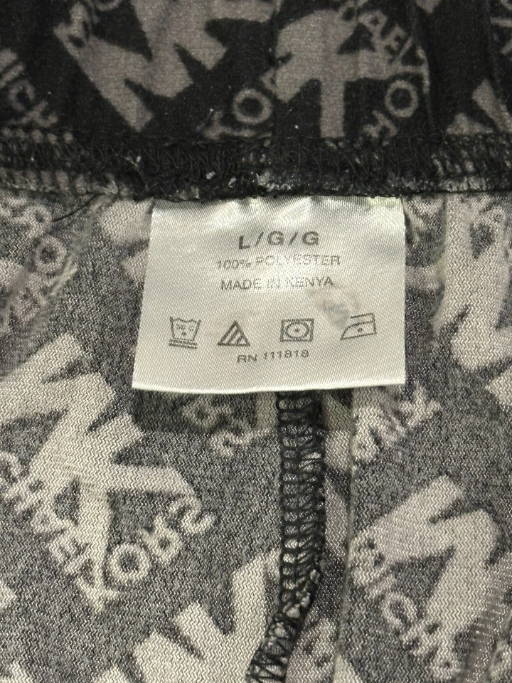 Pantalones de pijama Michael Kors para hombre negros grises con estampado de logotipo talla grande Foto 4 de 4