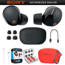 Sony Noise Canceling Truly Wireless Earbuds, Black  Accessories  Warranty Kit