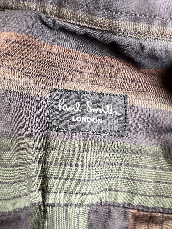 Paul Smith Shirt Mens 16 41 Large Striped Button Up Italy London Dress Shirt - Image 3 of 4