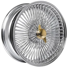 20x8" LA Wire Wheels FWD 150-Spoke Straight Lace Chrom/Gold Knock-Off (B07)