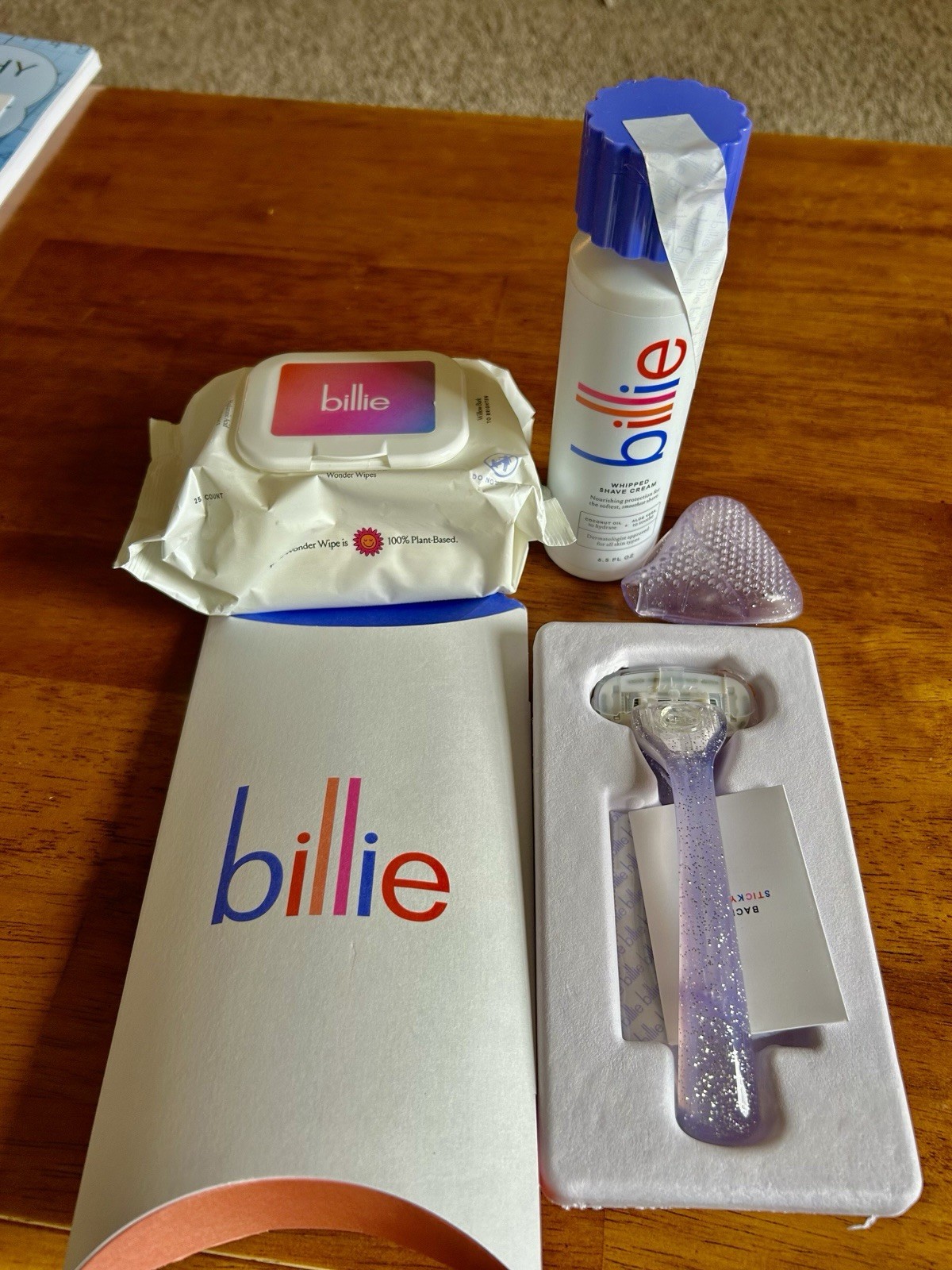 Billie Razor Starter Kit-Sparkle Travel  Cover, Shaving Crea