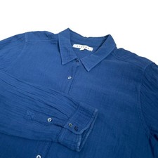 Xirena Beau Cotton Gauze Button Down Shirt Blue Womens Medium Made in USA