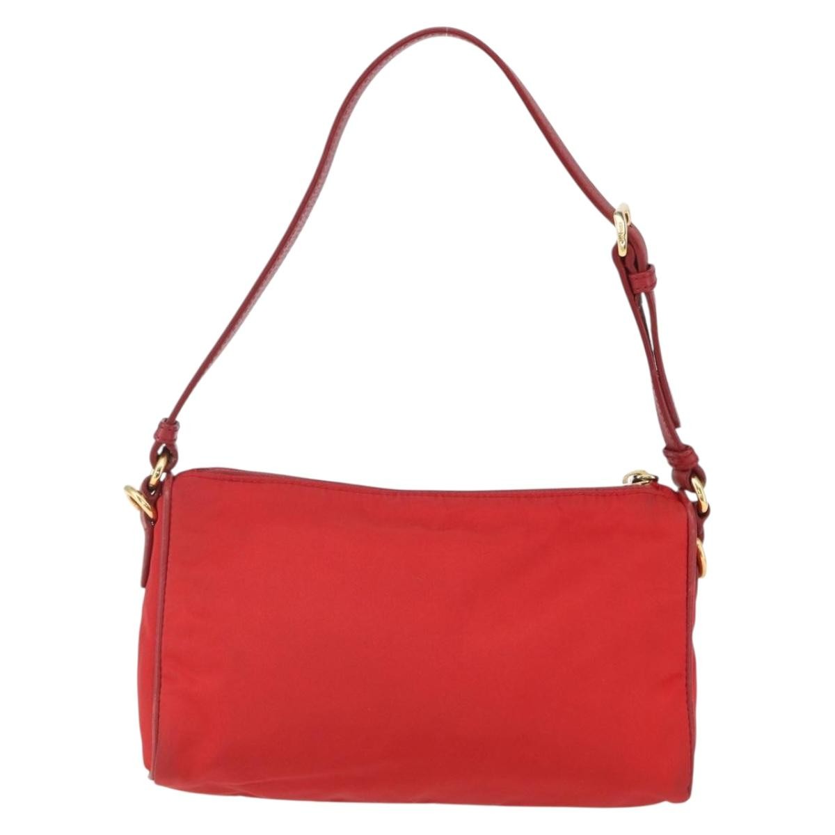 PRADA バケハ　L PRADA Accessory Pouch Nylon Red Gold Auth 159460 | eBay