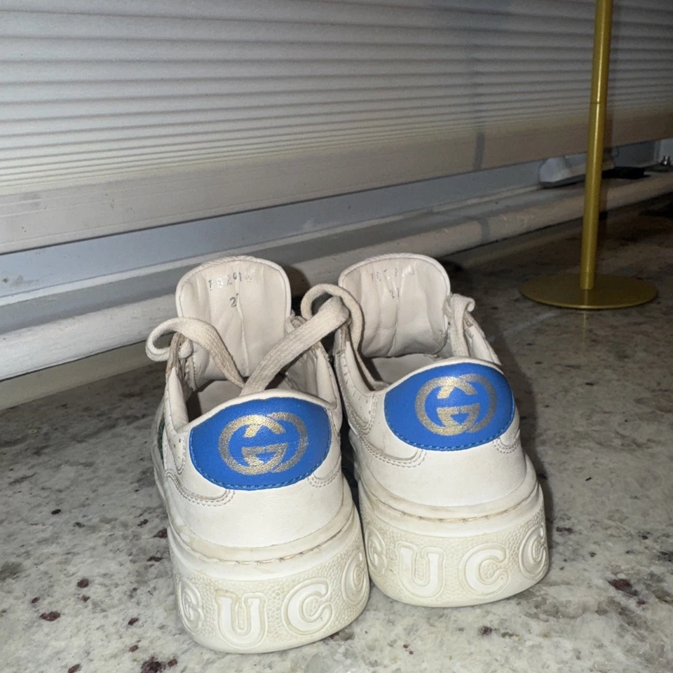 Gucci Kids Ace Sneakers EU 33/US 2 White Leather Green Red Web W Dust Bag & BOX - Image 3 of 4